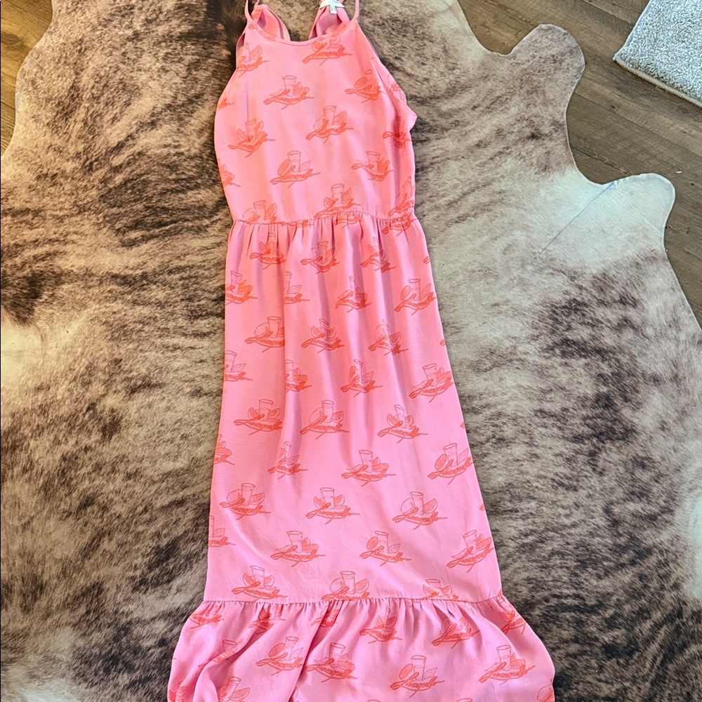 Never Fully Dressed Pink Sundress with Coral Print